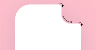 Linked curves challenge shown by curved arrows following the linked curves path